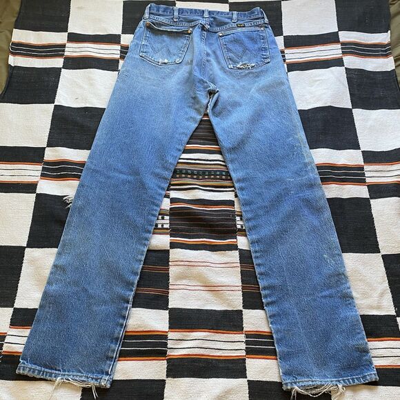 Vintage Wrangler Distressed 100% Cotton Jeans. USA. 31/34. Workwear. Western. - Picture 3 of 15